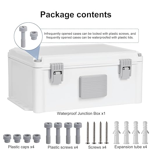 Outdoor Electrical Junction Box, ABS Water Resistant Enclosure