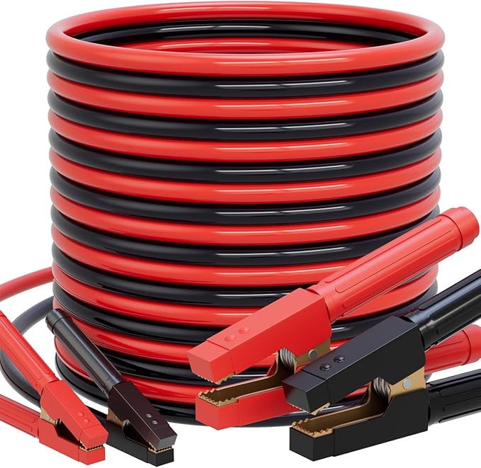 Heavy Duty Jumper Cables 1 Gauge 30FT 900A, Automotive Booster Cables
