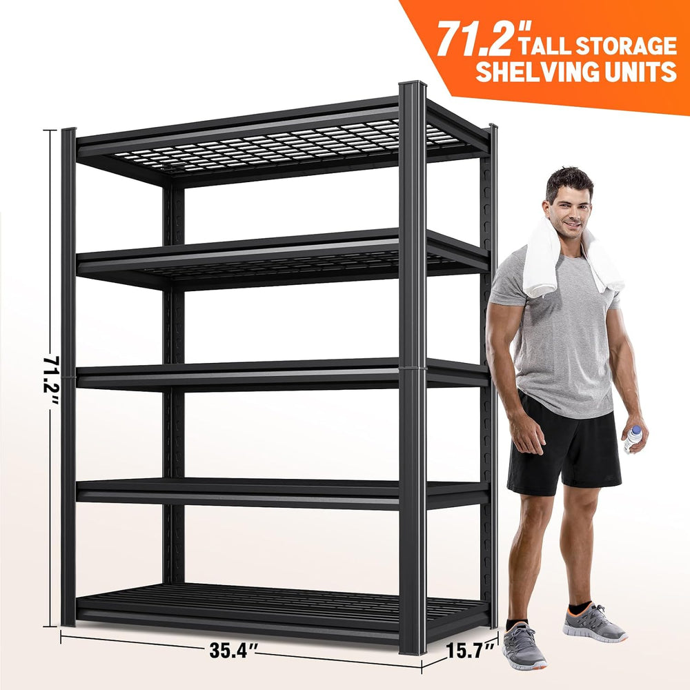 35.4''W Storage Shelves,5-Tier Adjustable Garage Shelving