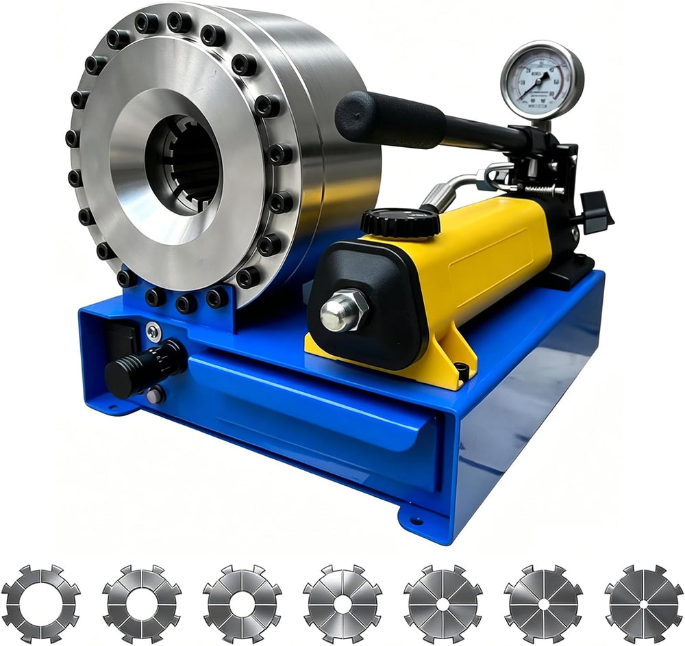 Hydraulic Hose Crimper with 8 Sets of Dies, High Pressure Hydraulic Hose Crim...