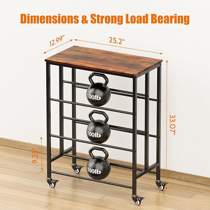 3D Printer Filament Cart, 2 Rows Filament Storage Rack Shelf