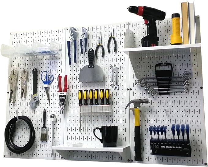 Wall Control Pegboard Organizer 4 ft. Metal Pegboard Standard Tool Storage Kit