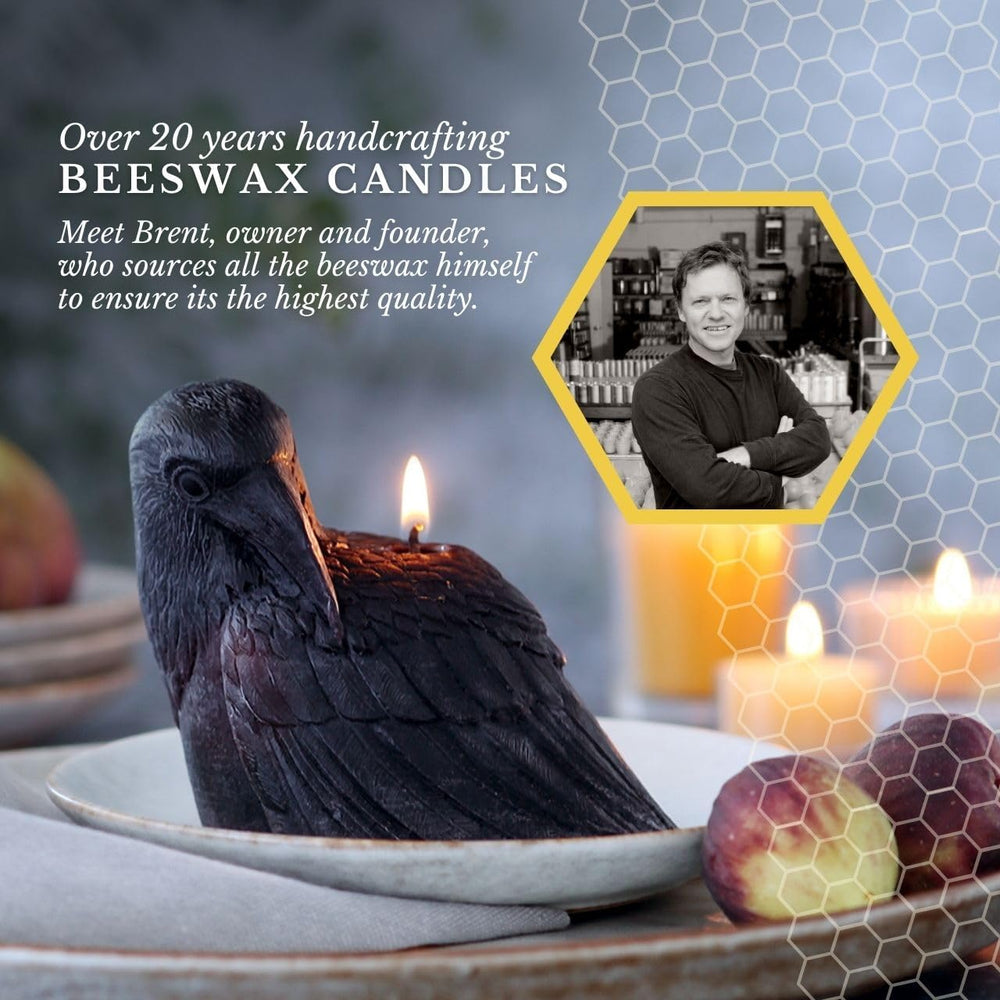 Big Dipper Wax Works Black Crow Candle – Handcrafted 100% Pure Beeswax, 4&quo...