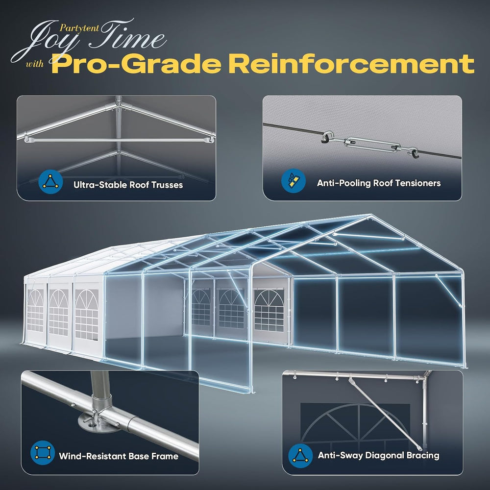 Quictent Premium 20x40 Reinforced Heavy Duty Party Tent with 6 Storage Bags