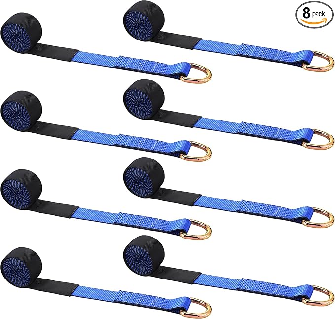 8Pack 2'' X 8ft Tow Truck Straps Lasso Wheel Lift Straps Lasso Tow Strap