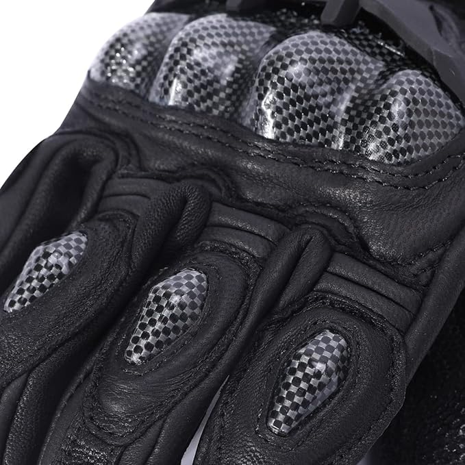 Harssidanzar Breathable Leather Motorcycle Gloves Touchscreen