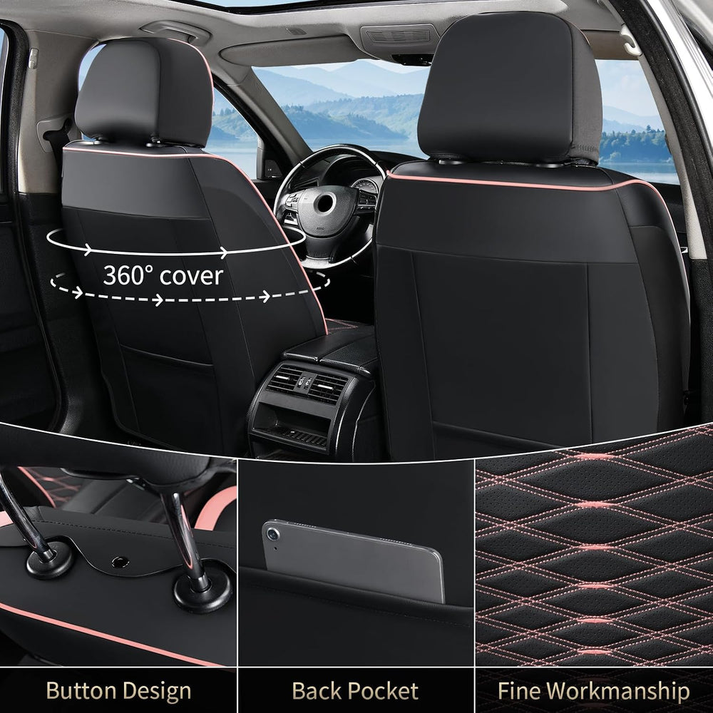 Leather Seat Covers, Car Seat Covers Full Set, Car Seat Protector Waterproof,...