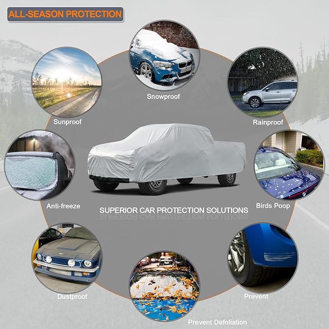 Kayme 6 Layers Truck Cover Waterproof All Weather, Heavy Duty Outdoor Pickup