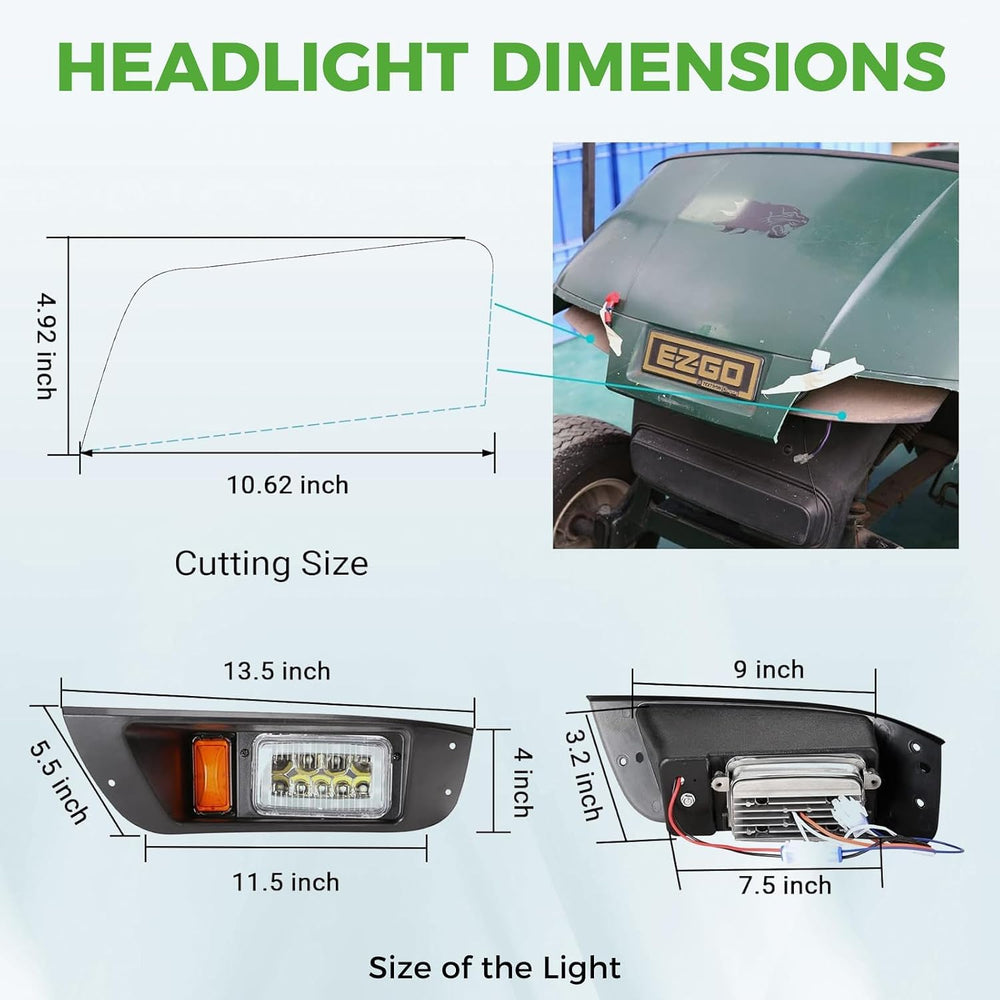 10L0L Golf Cart Light Kit for EZGO TXT (1996-2013) - 12V Street Legal