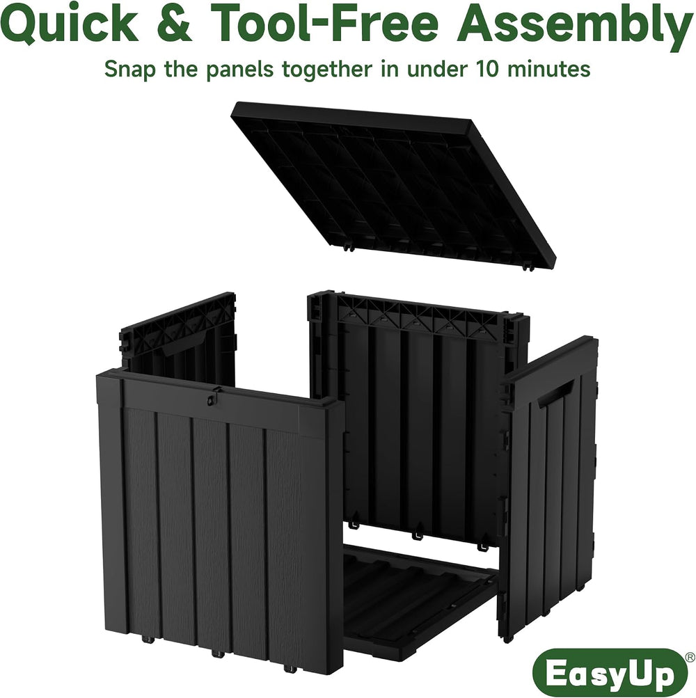 EasyUp 51 Gallon Deck Box Small Deck Box for Indoor and Outdoor,Waterproof St...