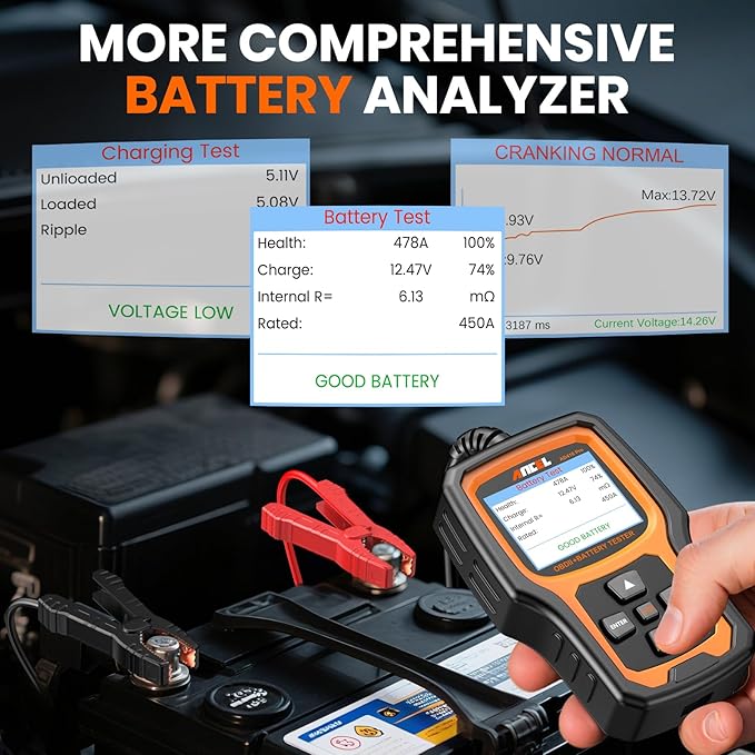 ANCEL AD410 PRO OBD2 Scanner and Battery Tester, 2-in-1 Car Diagnostic Tool