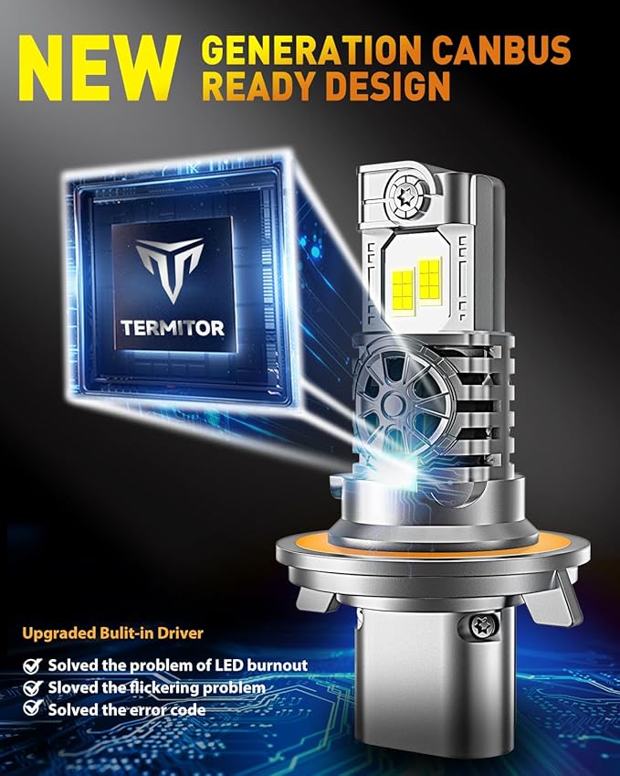 Latest H13/9008 Light Bulbs Hi/Low Beam, 60000LM 1000% Super Brighter, 70000+...