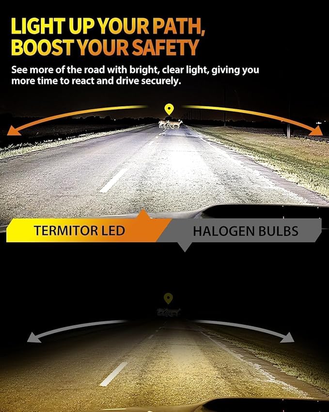 Upgraded H13/9008 Bulbs, 000LM 10X Super Brighter, 85000+ Hours Long Service ...