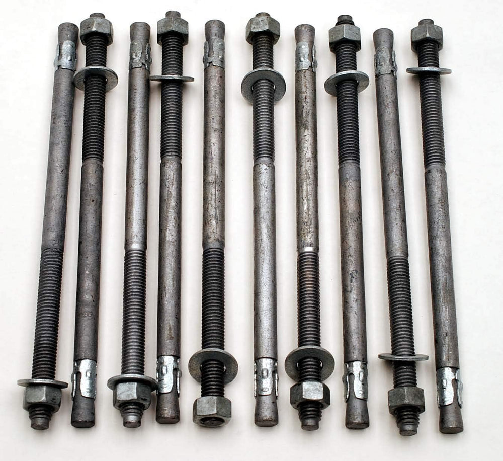 (10) Galvanized Concrete Wedge Anchor Bolts 1/2 x 10 Includes Nuts & Washers