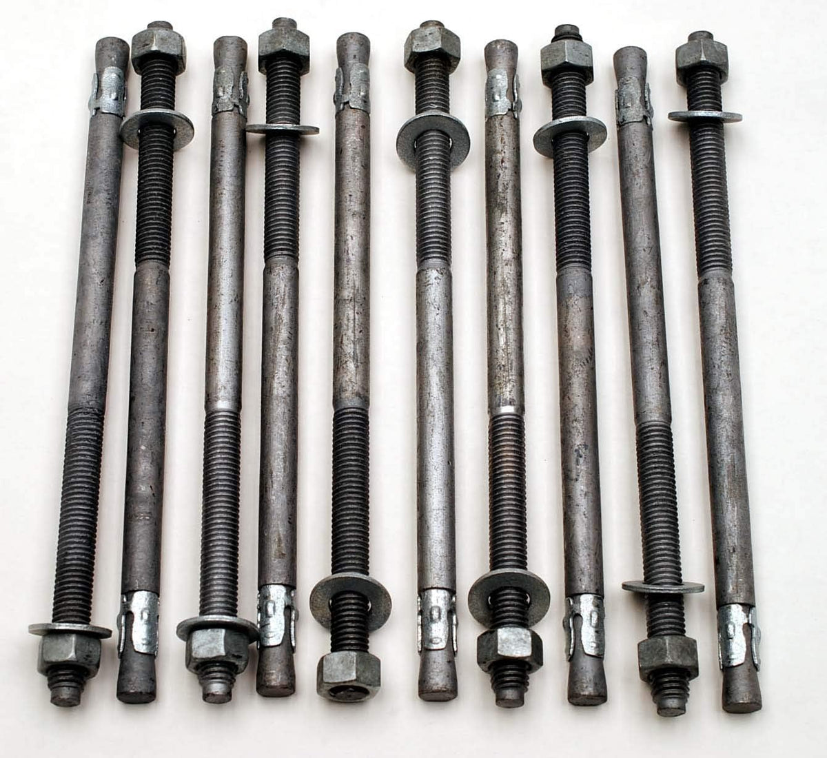 (10) Galvanized Concrete Wedge Anchor Bolts 1/2 x 10 Includes Nuts & Washers