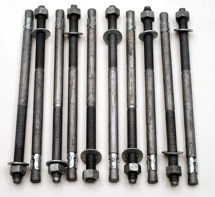 (10) Galvanized Concrete Wedge Anchor Bolts 1/2 x 10 Includes Nuts & Washers