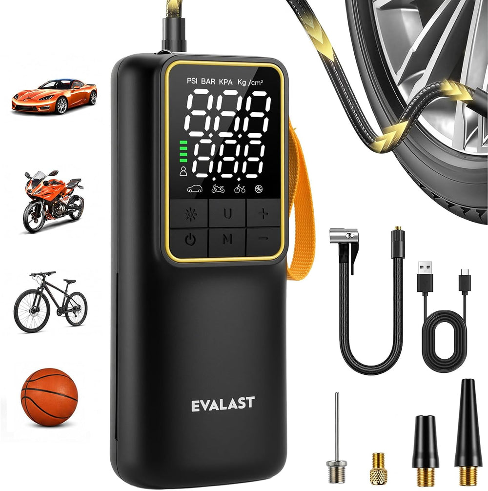 Rechargeable Tire Inflator, 150 PSI Portable Air Compressor