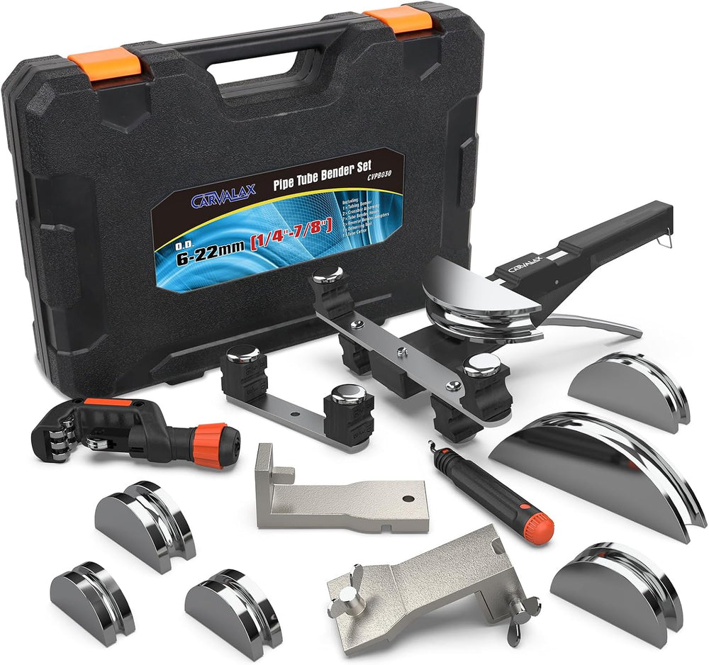 CARVALAX Tube Bender Set, Reverse Adapters, Silver Head for 1/4”-7/8” O.D