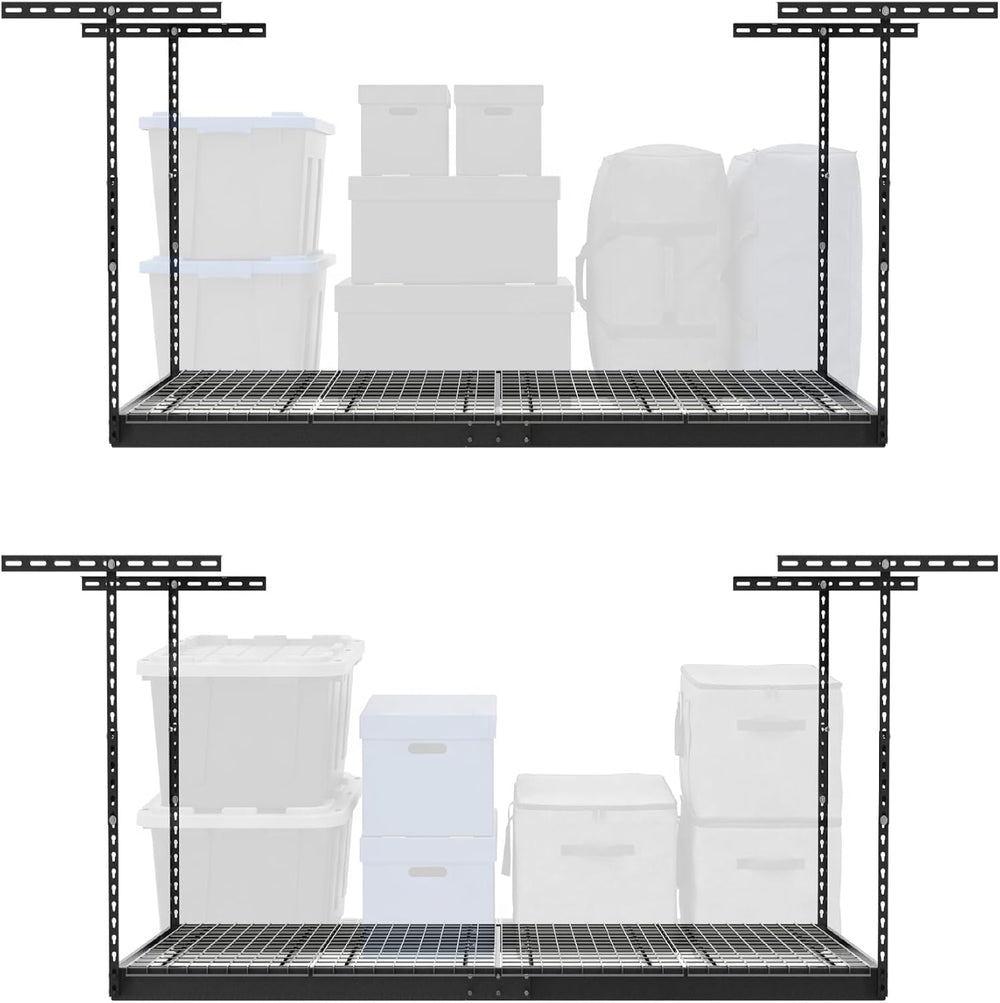 MonsterRAX 2-Pack 4x6 Overhead Garage Storage Rack, 12"-21", Hammer...