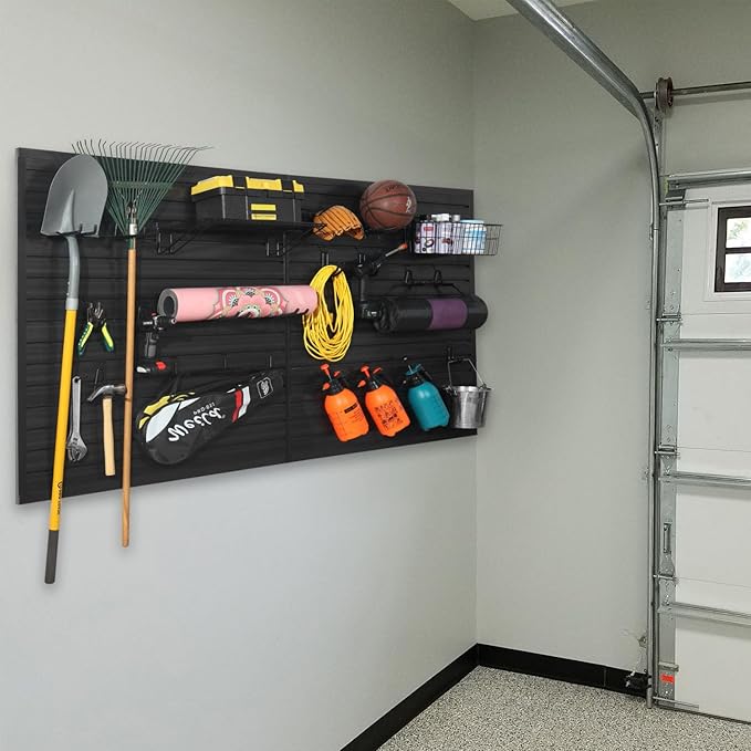 Slatwall Panel Garage Organizer PVC Slatwall Heavy Duty Wall Mounted Rack