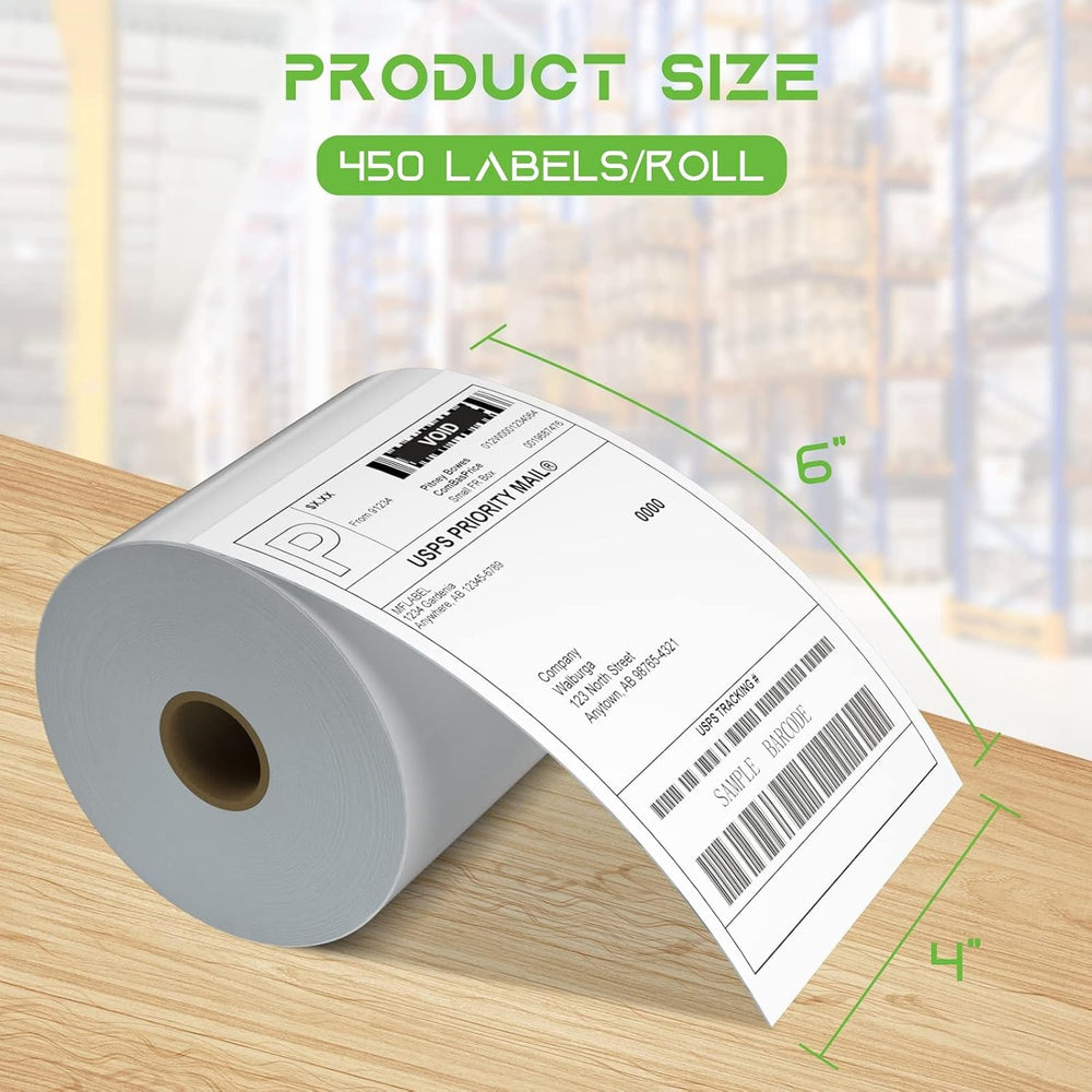 MFLABEL 4x6 Direct Thermal Shipping Labels - 4 Rolls of 450 Labels/Roll, Comp...