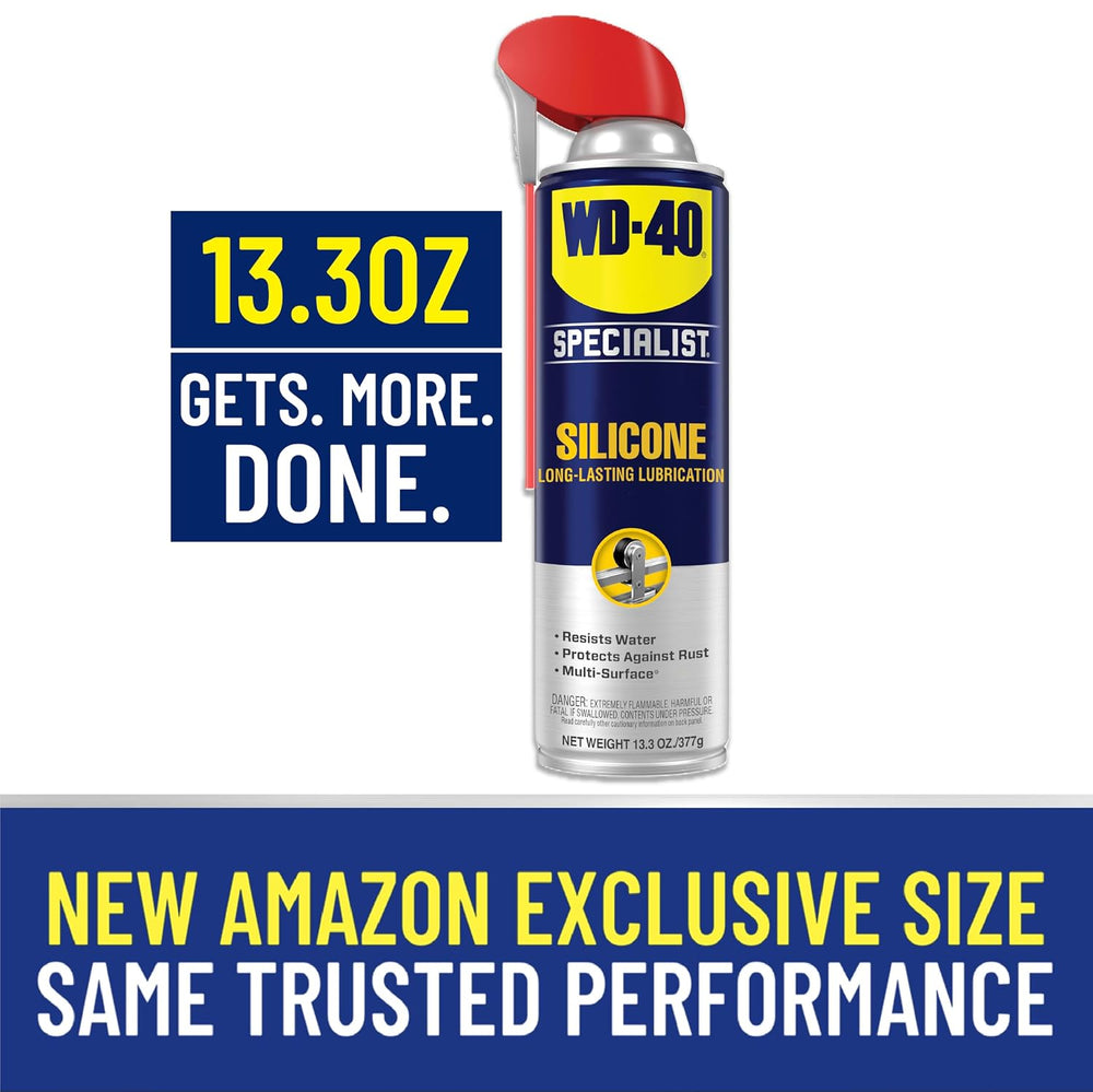 WD-40 Specialist Silicone Lubricant, New Bigger Can, 13.3 OZ [6-Pack]