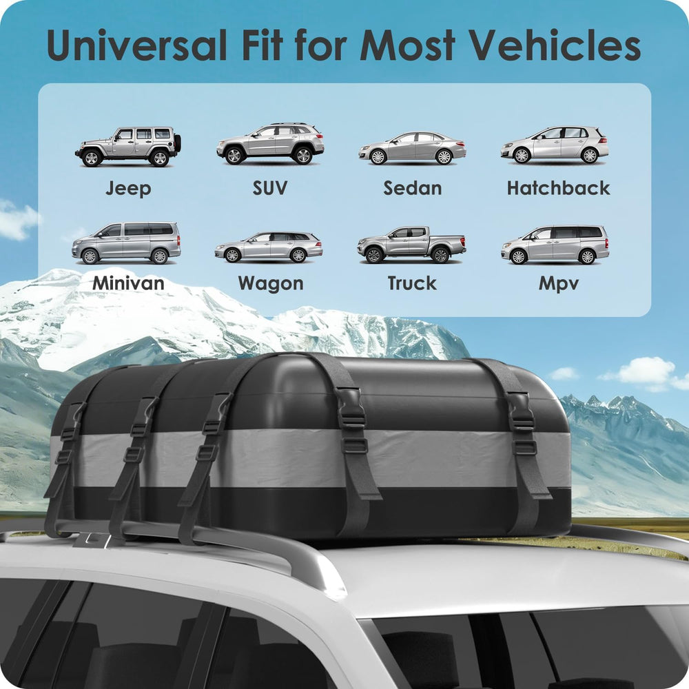 Car Rooftop Cargo Carrier Bag 20 Cubic Feet, 100% Waterproof Heavy Duty Car R...