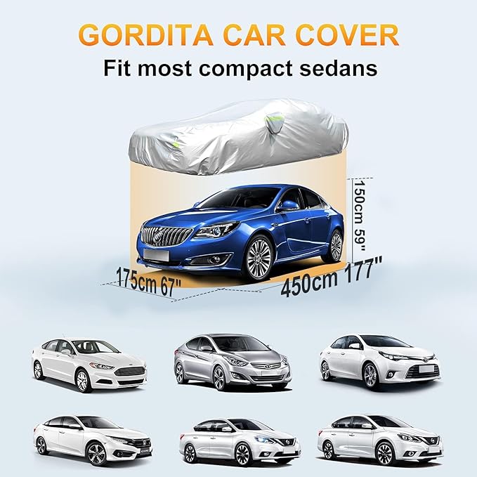 Car Cover for Automobiles All Weather Waterproof Universal Fit for Sedan