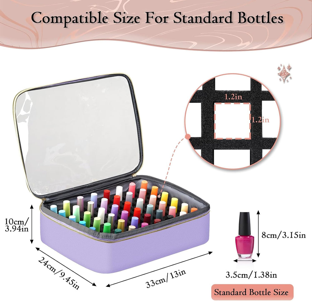 YOREPEK XL Nail Polish Organizer Holds 96 to 100+ Bottles, Lavender Purple