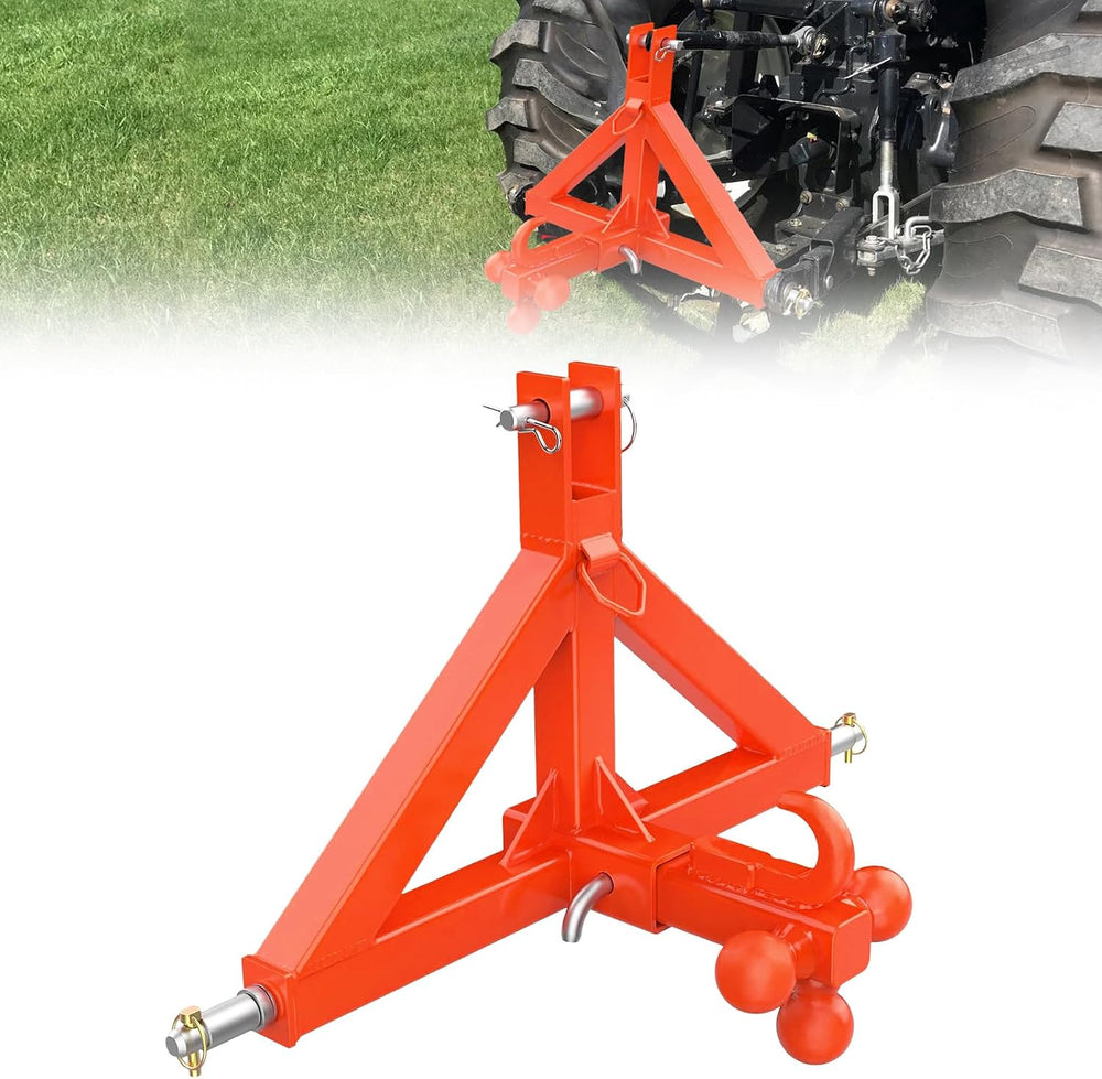 Garvee 3 Point Hitch Receiver with 2 in Receiver, 3 Ball & Hook