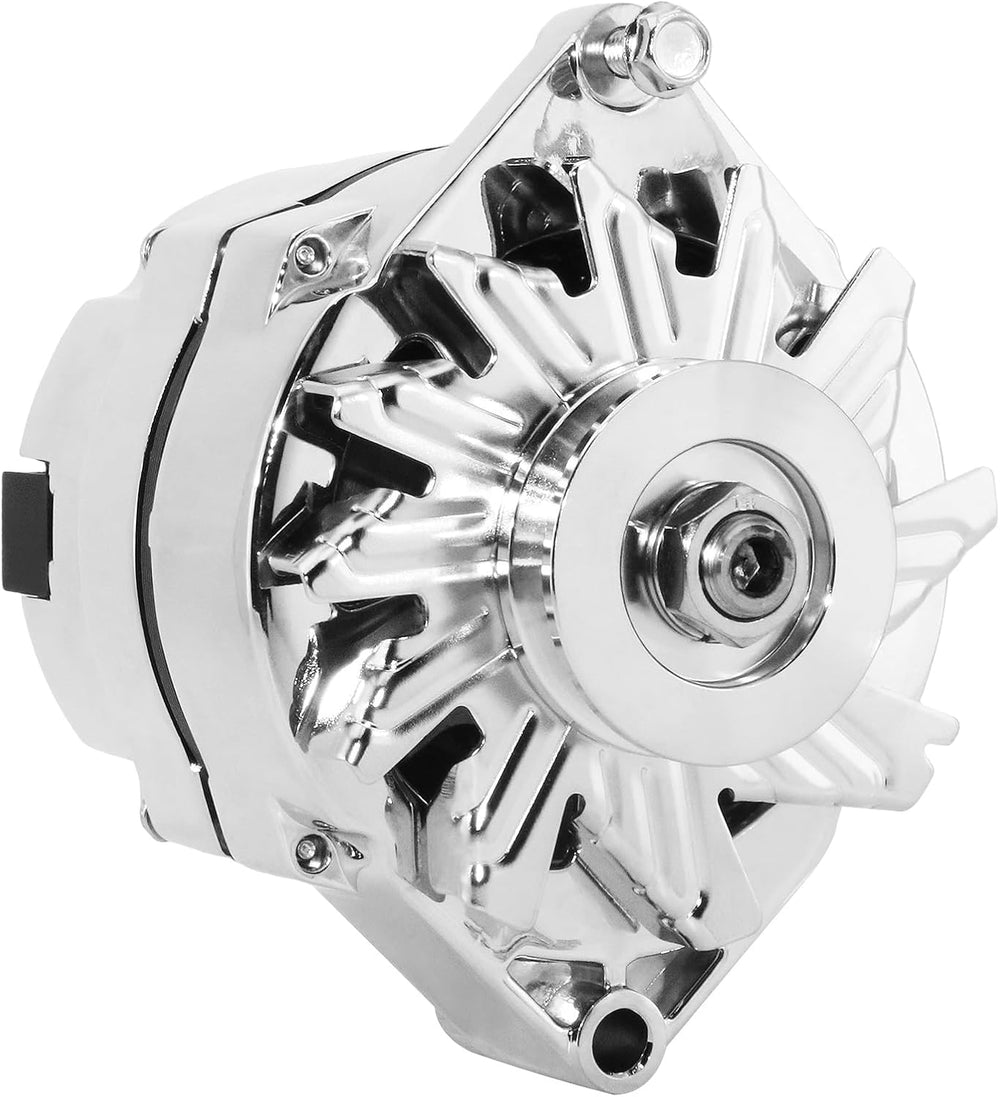 Chrome 1-Wire Alternator for GM Chevy 350 10SI SBC BBC Self-Exciting 100A