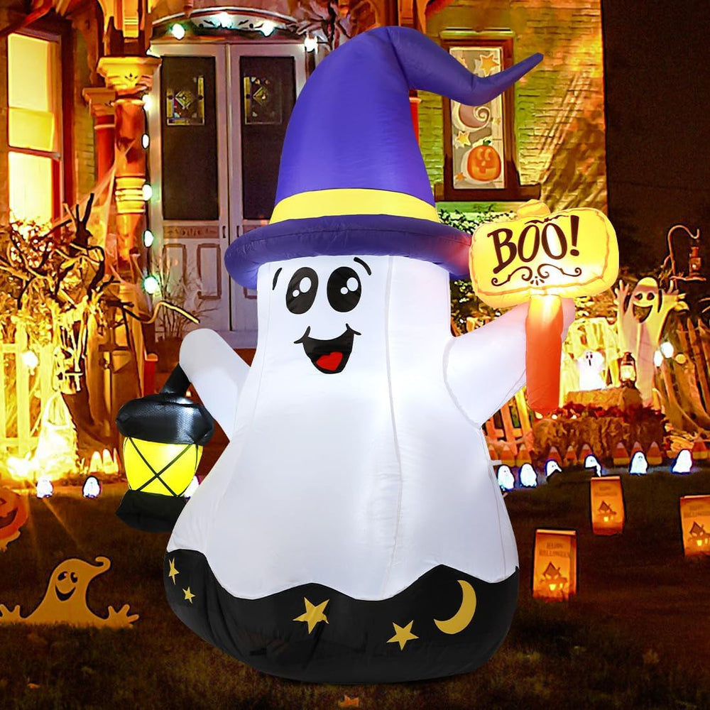 GOOSH 5 FT Halloween Inflatables Ghost Outdoor Decorations Blow Up Yard Cute ...
