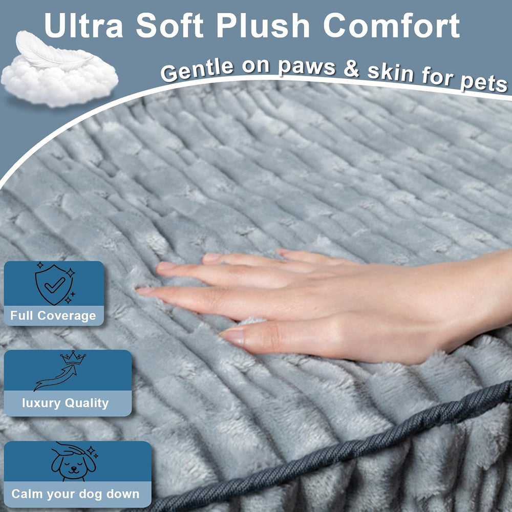 Front Seat Dog Car Seat Cover, Plush Waterproof Protector, Grey