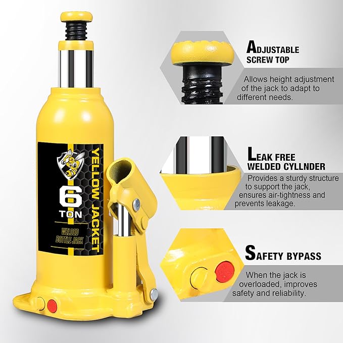 YELLOW JACKET 6 Ton Muti-Directional Welded Bottle Jack