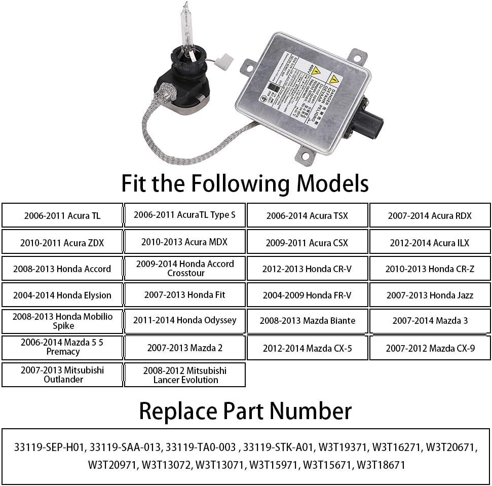 W3T19371 Xenon HID Headlight Ballast with Igniter & D2S Bulb Replacement ...