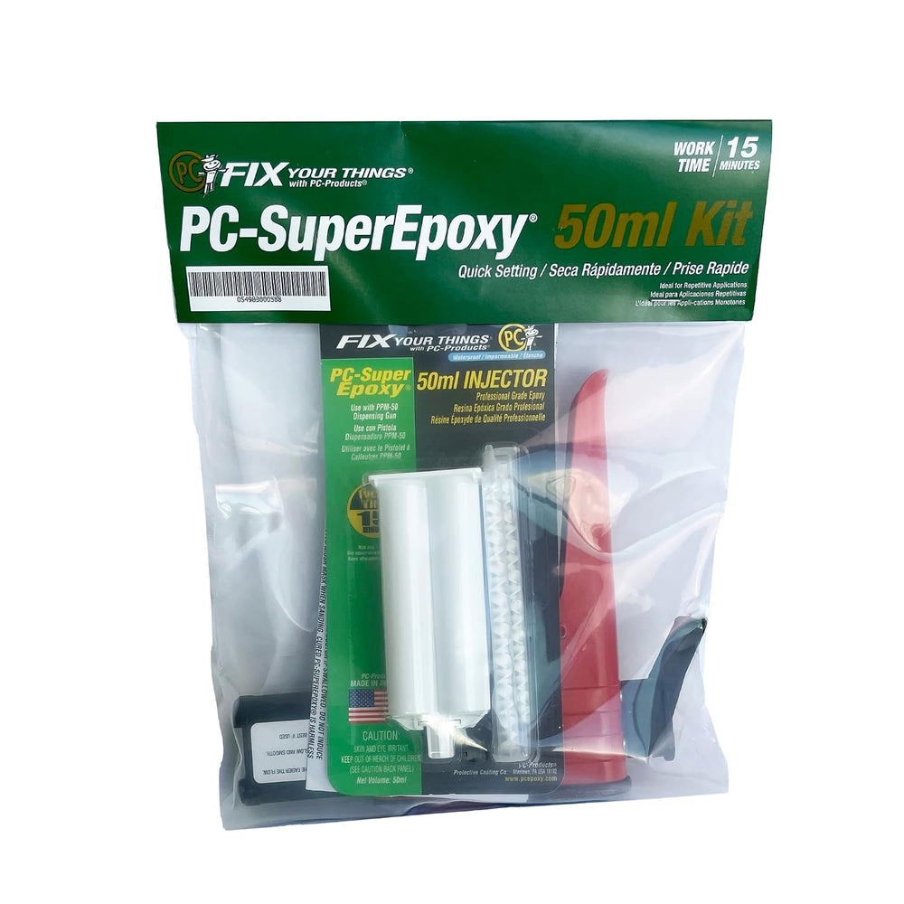 PC Products PC-Super Epoxy Adhesive Paste Kit, Two-Part with 50ml Cartridge a...