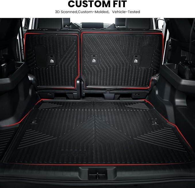 LASFIT Trunk&Seatback Mats for Toyota 4Runner 2013-2024, All Weather TPE ...