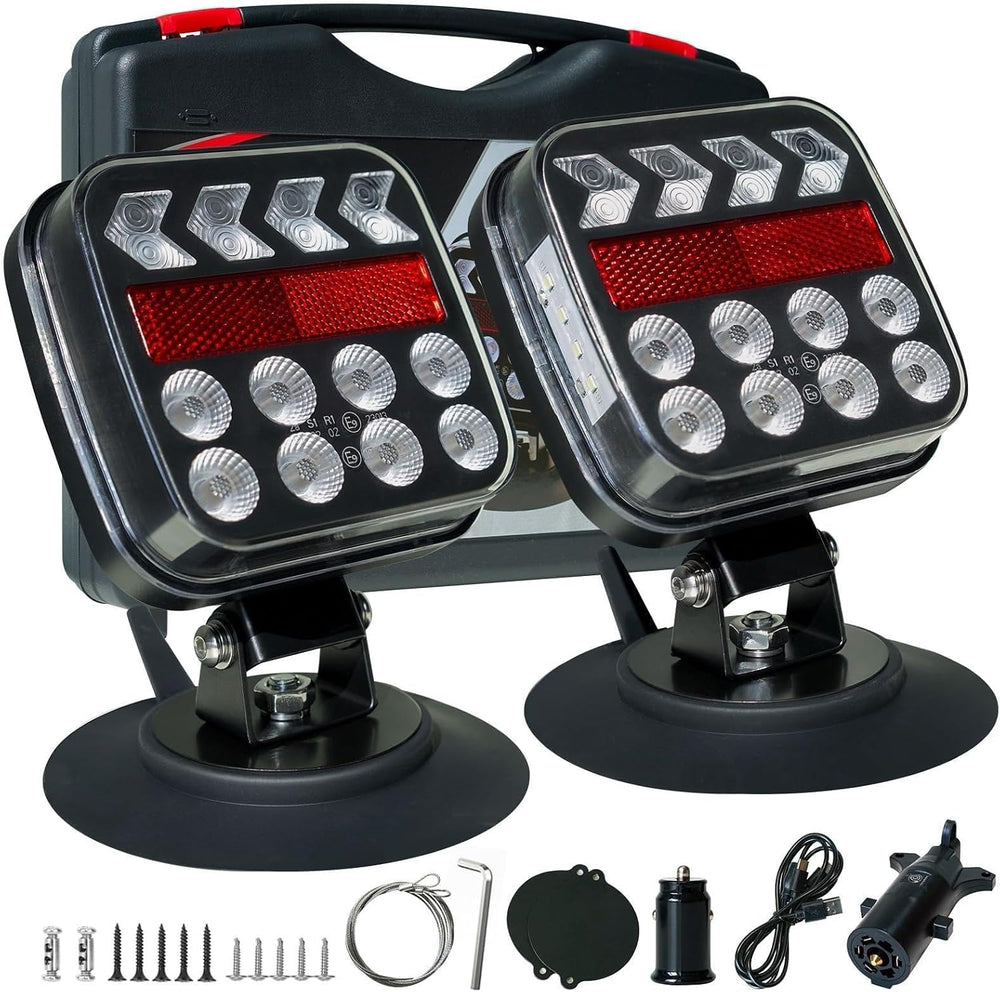 Wireless Trailer Lights with Strobe Mode, Magnetic Tow Tail Light