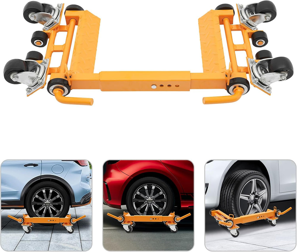 1T Wheel Dolly, Lever Type Car Moving Dolly Yellow | Car Wheel Dolly Tire Lif...