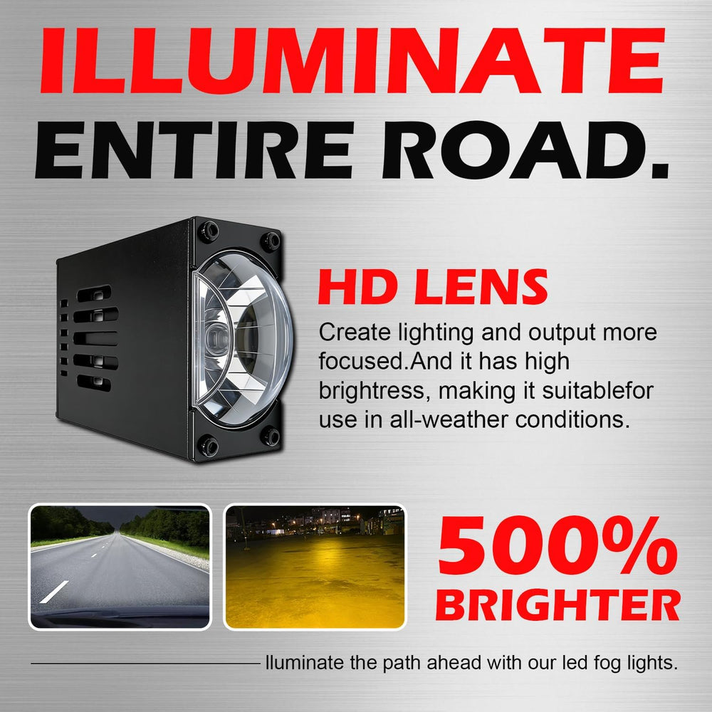 Super Bright LED Grille Projector Lights Kit White/Yellow Dual Color 16000LM ...
