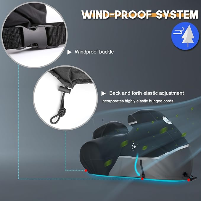 Motorcycle Cover with Side+Top Box Heavy Duty 420D Waterproof