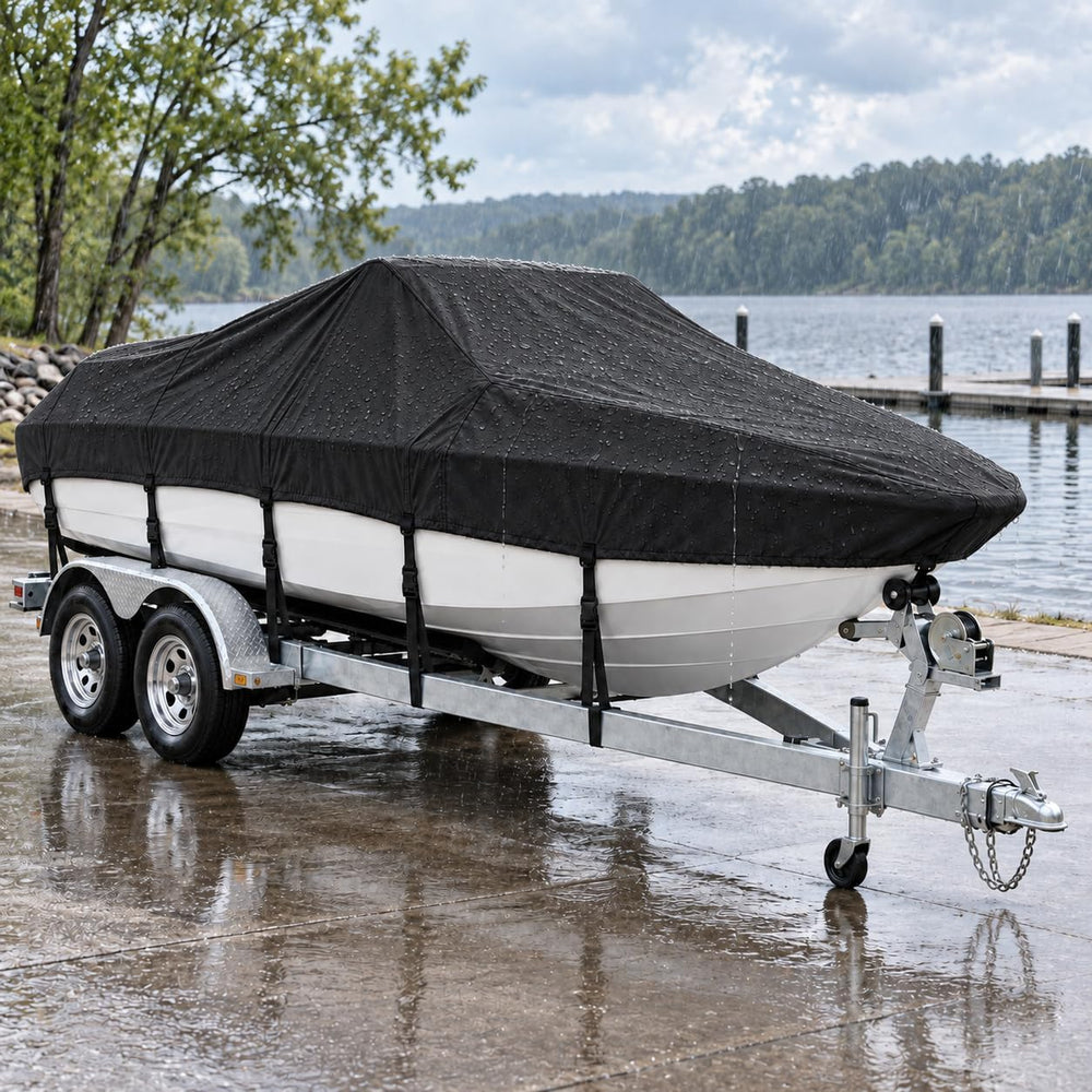 MSC Heavy Duty Waterproof Boat Cover, Trailerable Oxford Polyester Cover for ...
