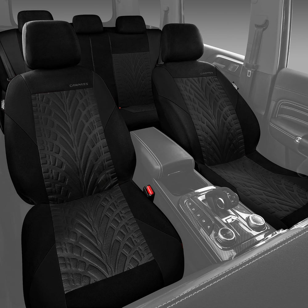 CAR PASS Car Seat Covers Full Sets, Front & Split Rear Bench for Car, 3D ...