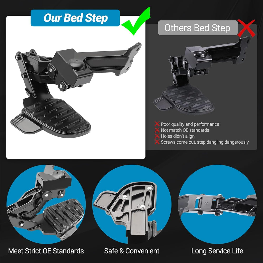 Rear Bed Step,Retractable Bed Step Bumper Step for 2019-2024 Dodge Ram 2500 3...