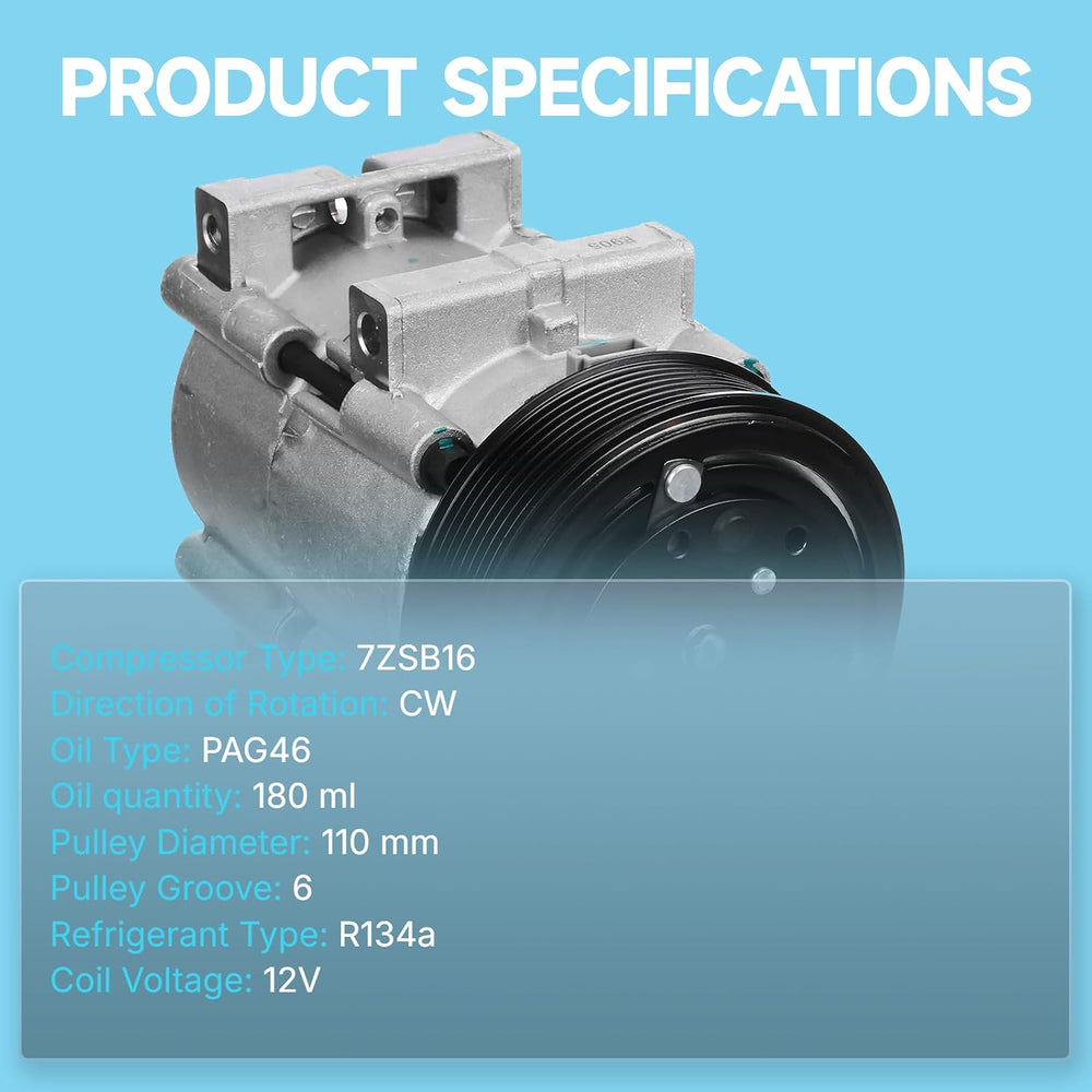Rayten 158356 CO11293C Air Conditioner AC Compressor with Clutch 7ZSB16