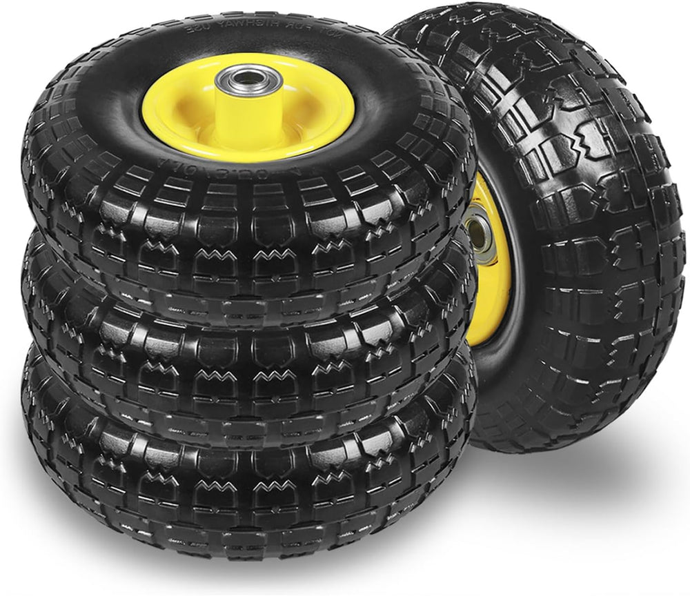 10 Inch Soild Rubber Dolly Tire Wheels, 4.10/3.50-4" Tire and Wheel Flat...