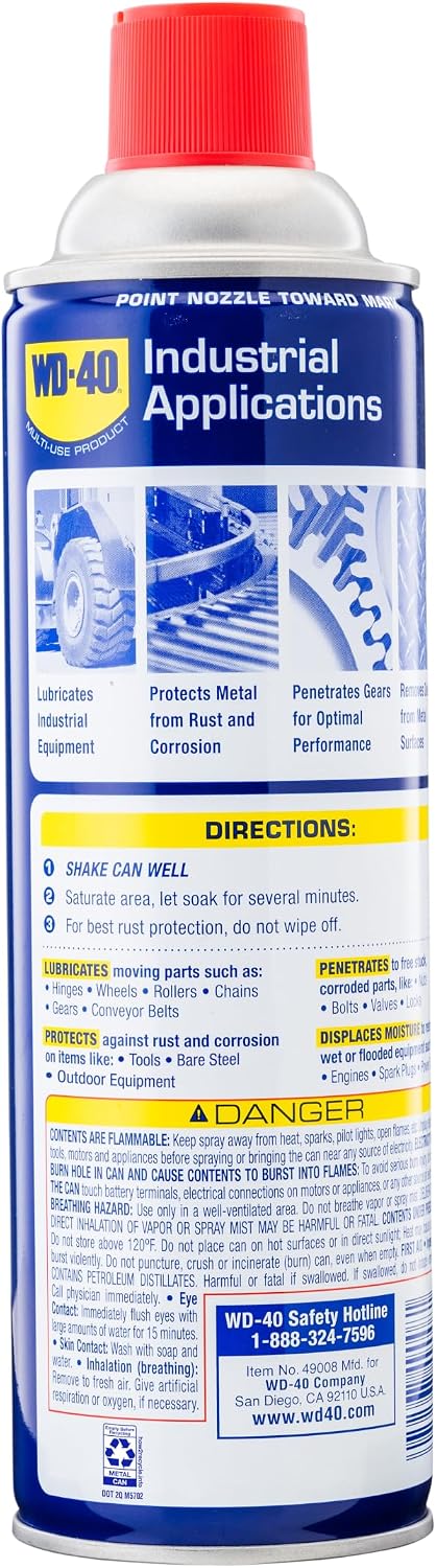 WD-40 490088 Multi-Use Product, Industrial Size, 16 OZ [12-Pack]