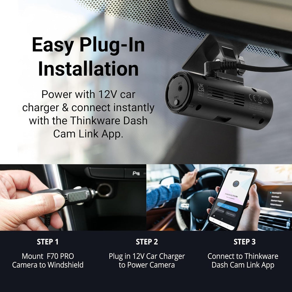 Thinkware Dash Cam, F70 PRO - 1080p FHD, Wi‑Fi, Smart Parking Mode with Super...