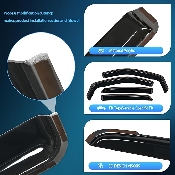 Nilight in-Channel Rain Guards for Hyundai Elantra 2021 2022 2023 2024 2025 (...