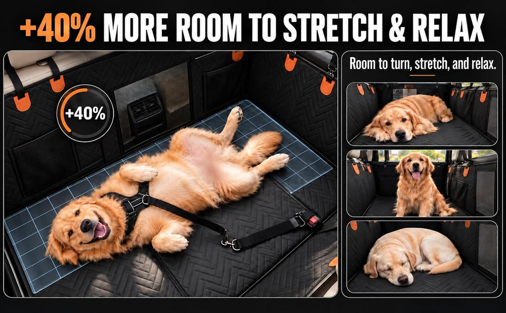 Hard Bottom Dog Car Seat Cover, Back Seat Extender for Dogs